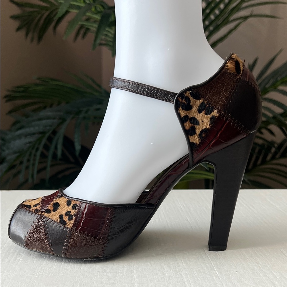 Chinese Laundry Leopard Patchwork Heels - image 7